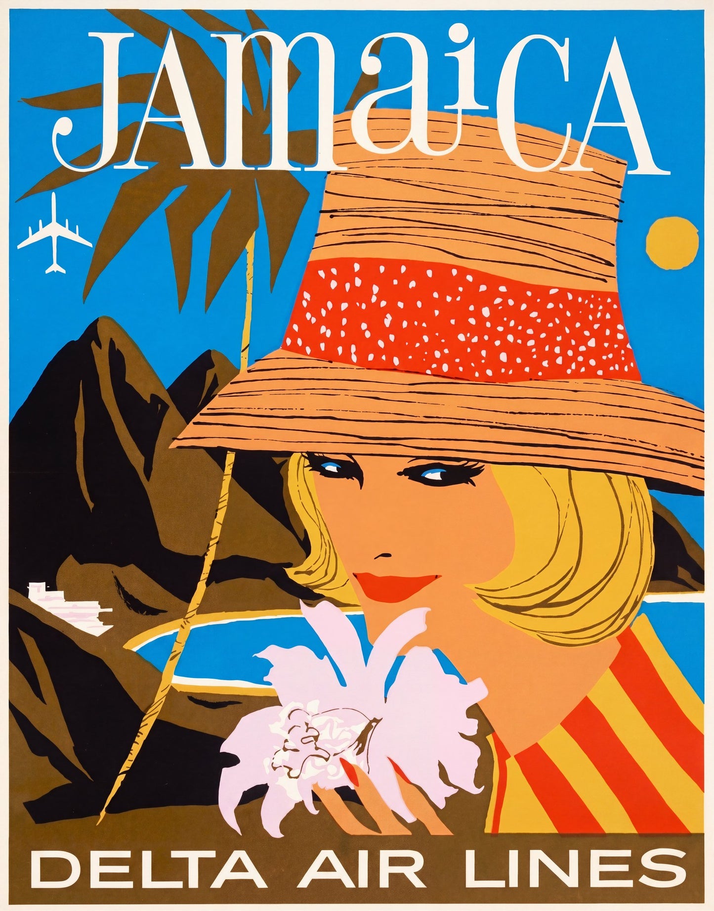 Jamaica Delta Air Lines 1960s | John Hardy Travel Poster