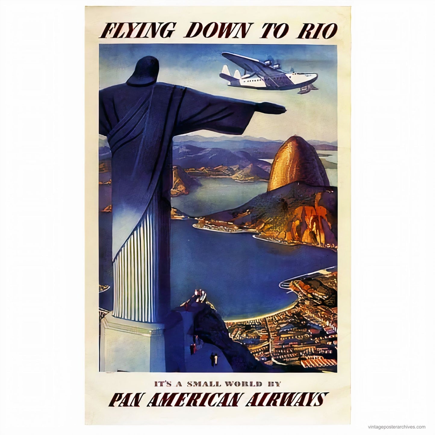Flying Down to Rio 1930s | Pan American Airways Travel Poster