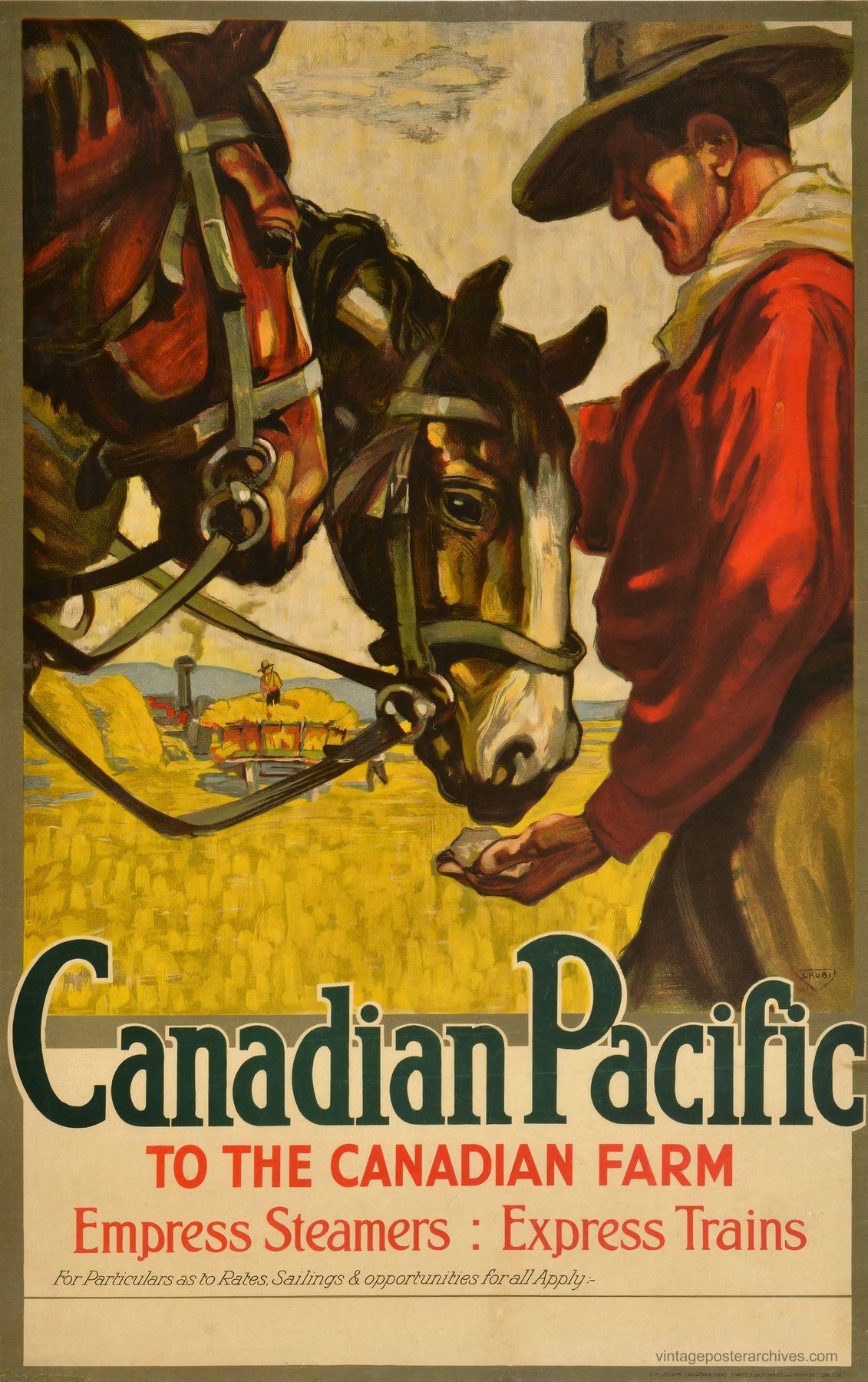 Canadian Pacific Settlement 1912 | Farm Railway Poster