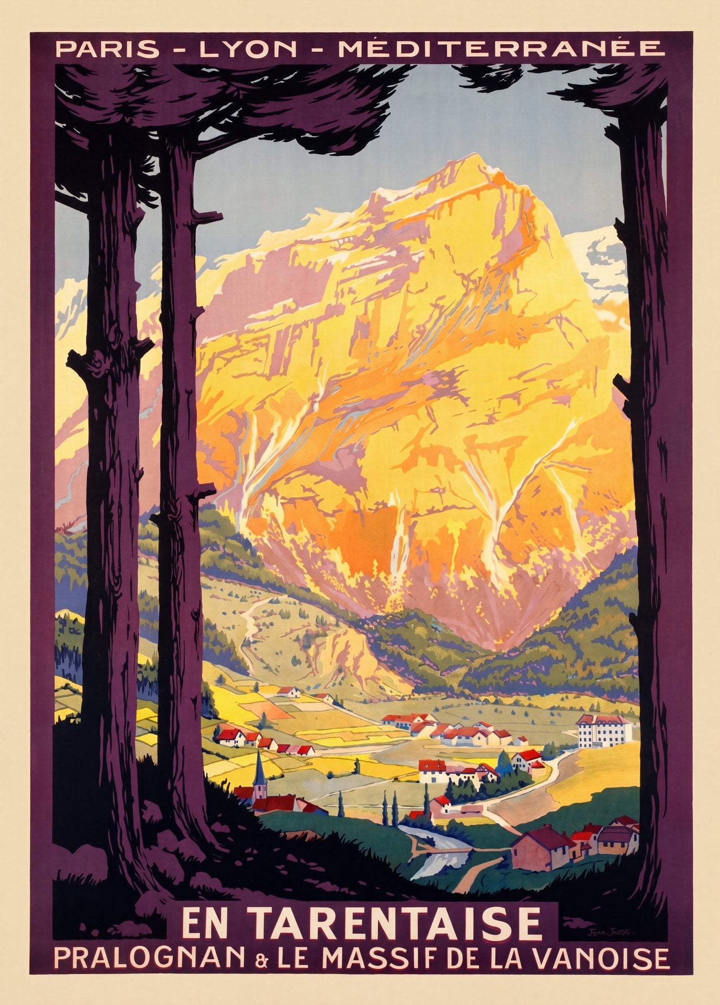 PLM Pralognan Vanoise 1920s | French Alps Railway Poster