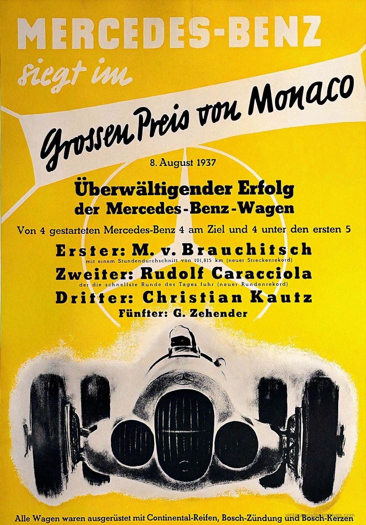 Mercedes-Benz Monaco 1937 | Victory Poster