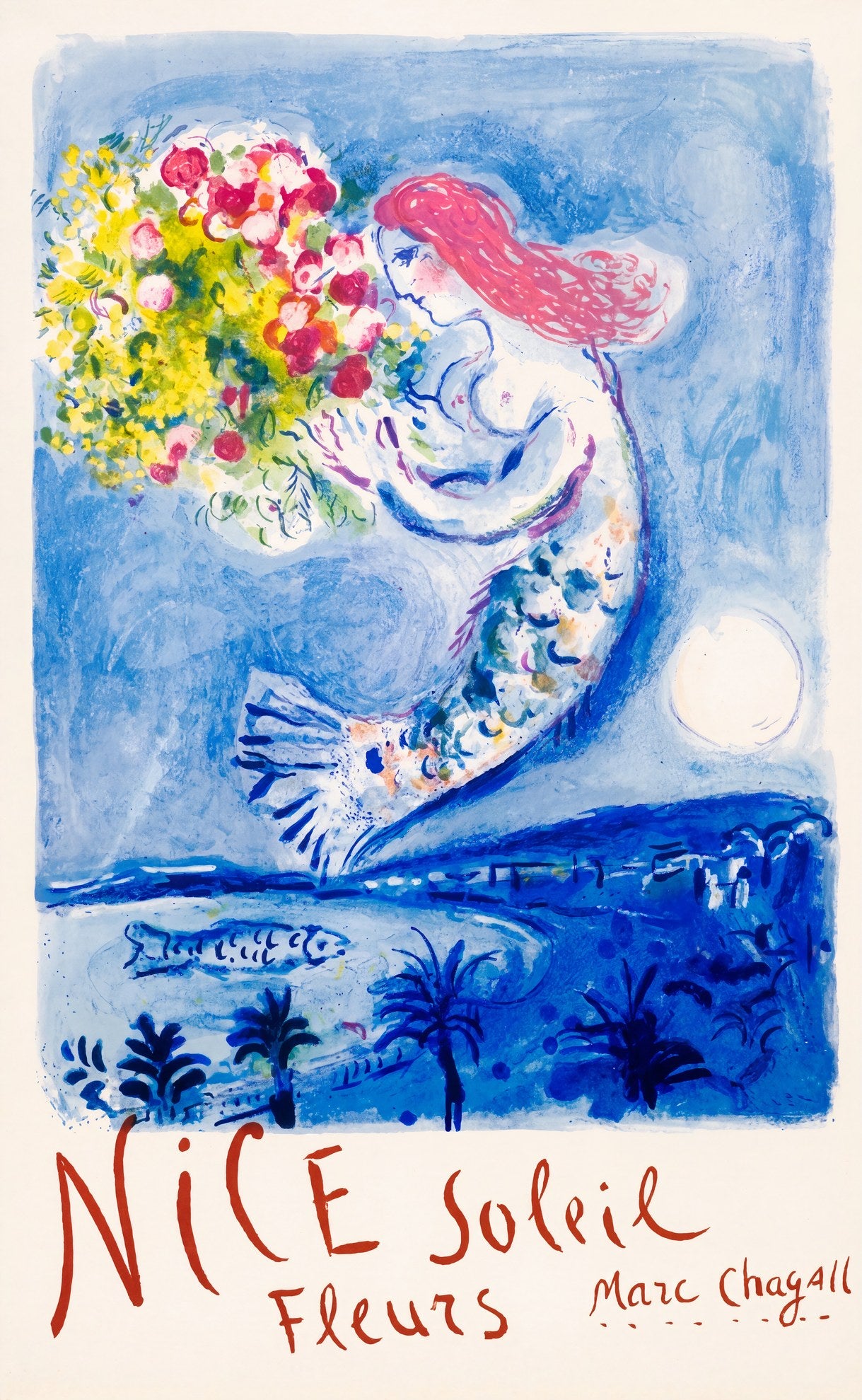 Chagall Nice Soleil Fleurs 1962 | French Travel Poster