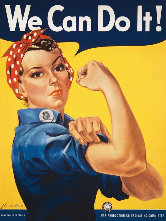 We Can Do It — J. Howard Miller, 1943 WW2 propaganda poster, archival print reproduction