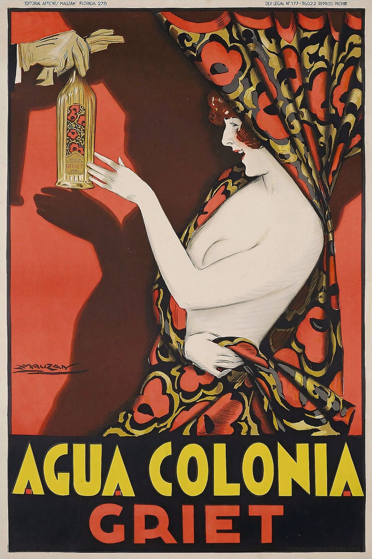 Agua Colonia Griet 1928 | Mauzan Art Deco Perfume Poster