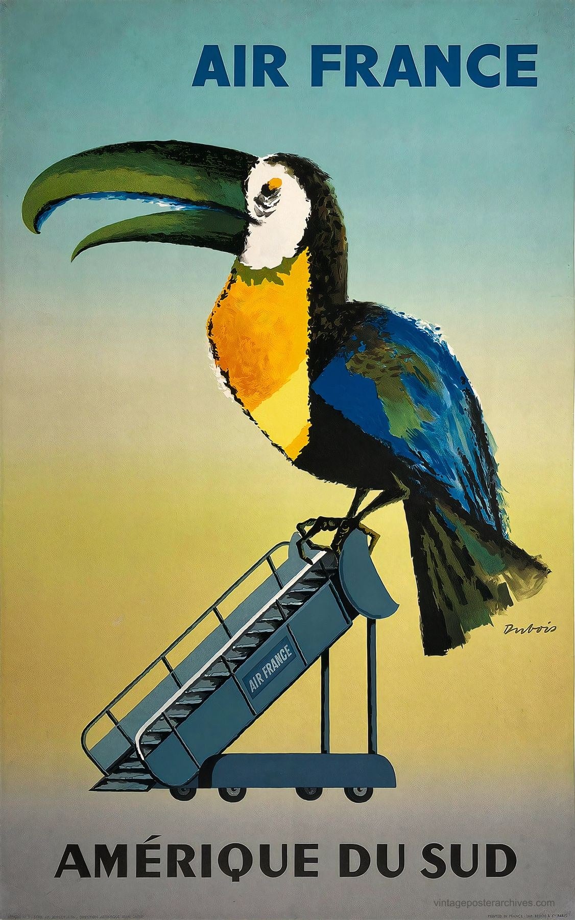 Air France South America 1956 | Jacques Dubois Aviation Poster