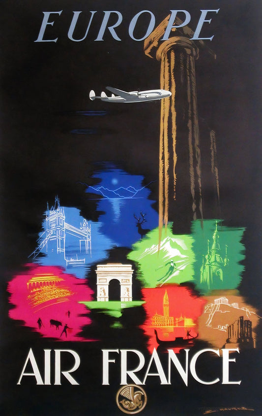 Air France Europe 1948 | Maurus Constellation Travel Poster