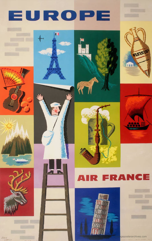 Air France Europe 1957 | Jean Carlu Aviation Poster