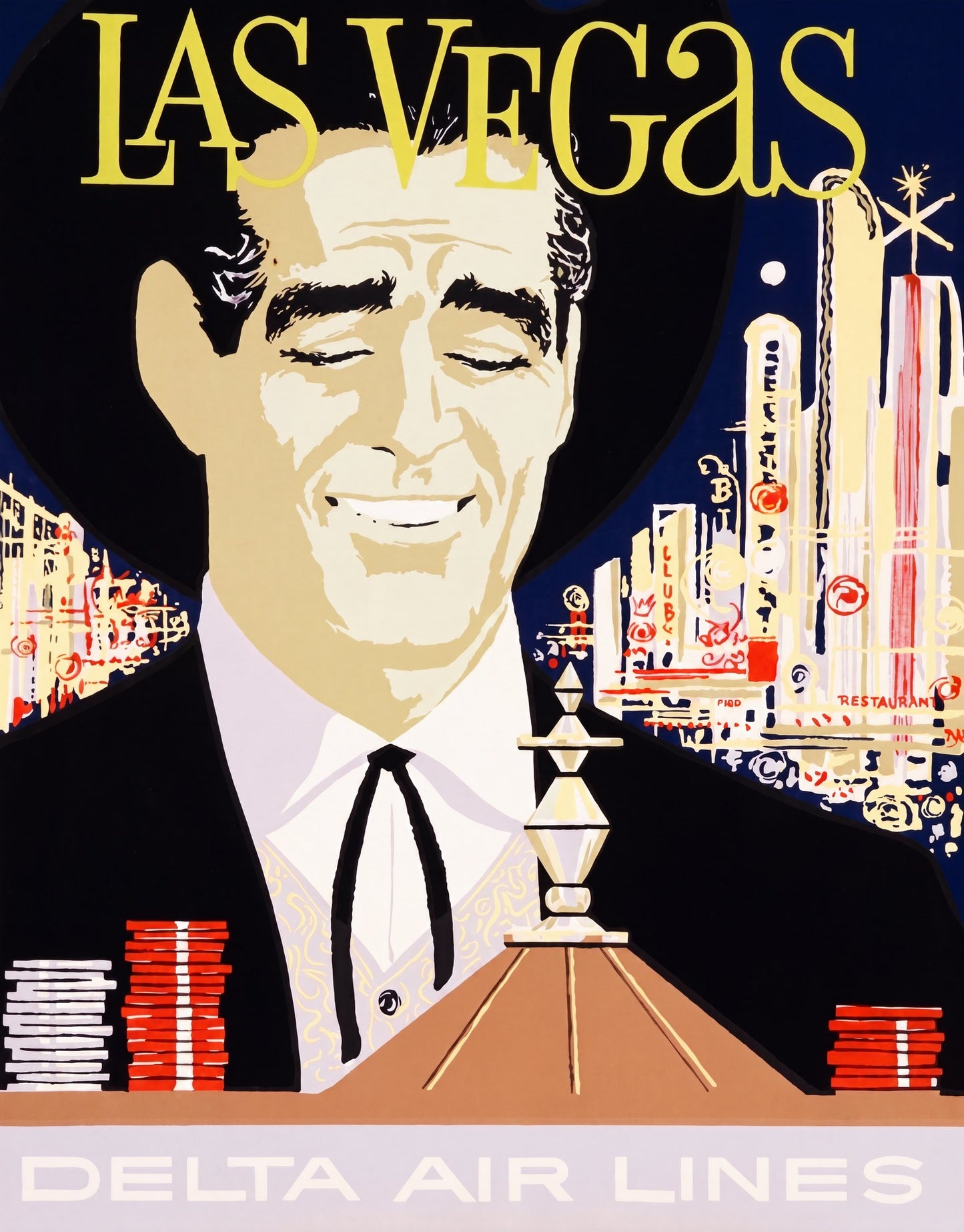 Klein TWA Las Vegas 1950s | Mid-Century Travel Poster