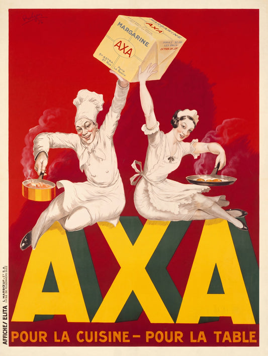 AXA Margarine 1934 | Robys Dancing Chefs | Vintage Food Poster
