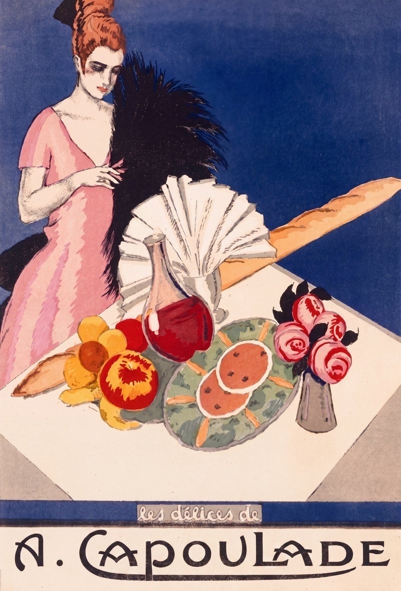 A. Capoulade French Restaurant 1920s | Art Deco Food Poster
