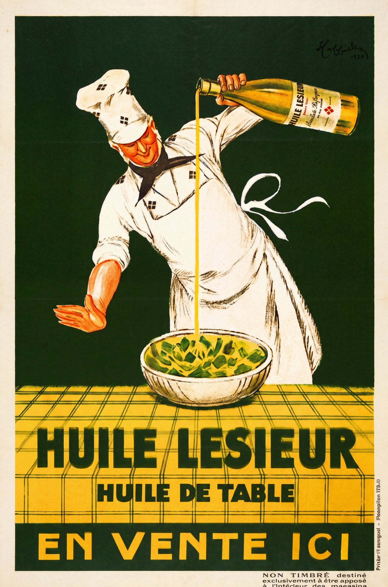 Huile Lesieur 1930 | Cappiello Chef Kitchen Poster