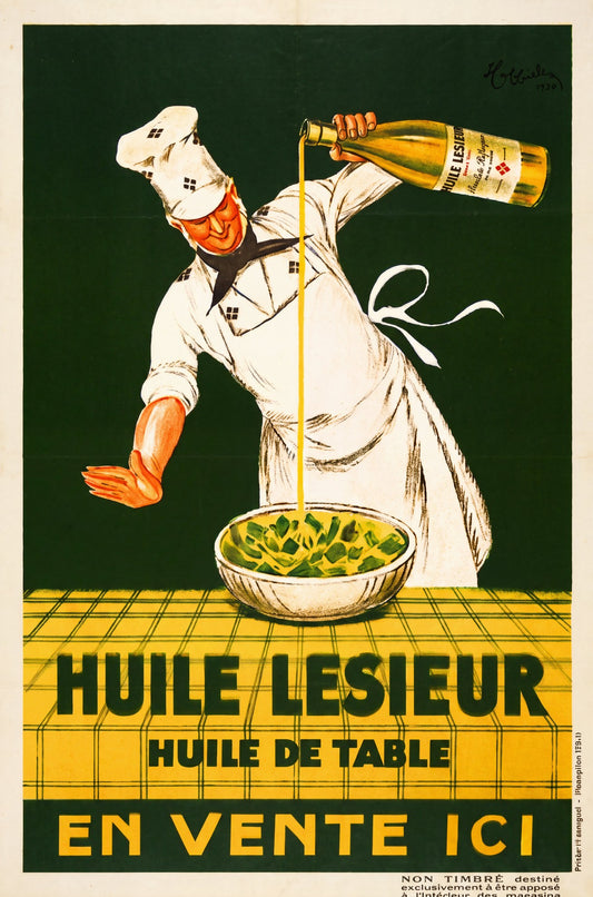 Huile Lesieur 1930 | Cappiello Chef Kitchen Poster