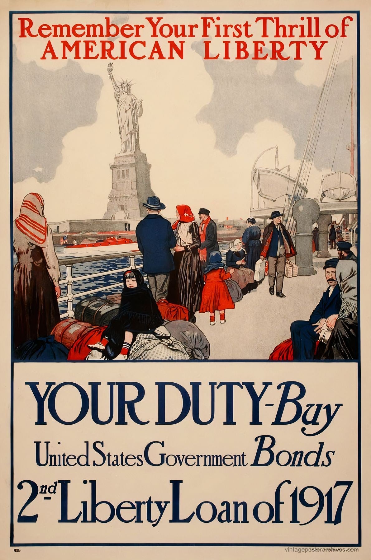 2nd Liberty Loan 1917 | WW1 Propaganda Poster | Archival Print