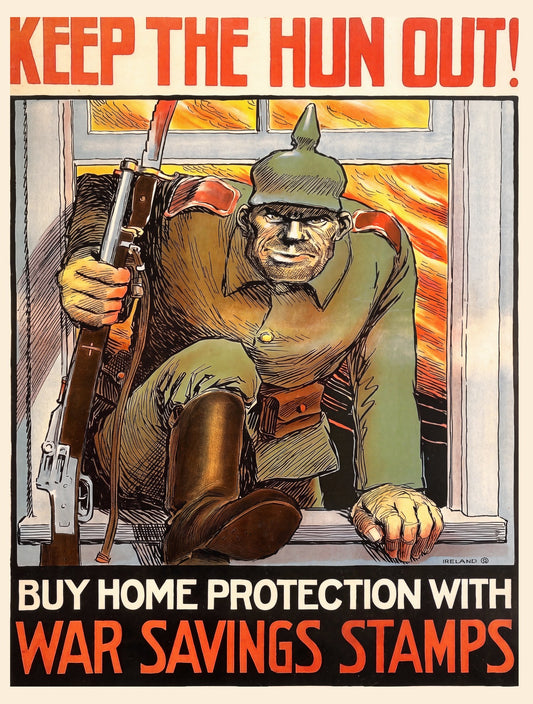 Keep the Hun Out 1917 | WW1 Propaganda Poster Ireland