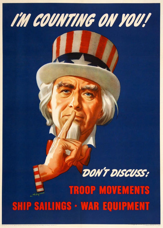 1943 WW2 propaganda poster showing Uncle Sam with I'm Counting On You message, Leon Helguera
