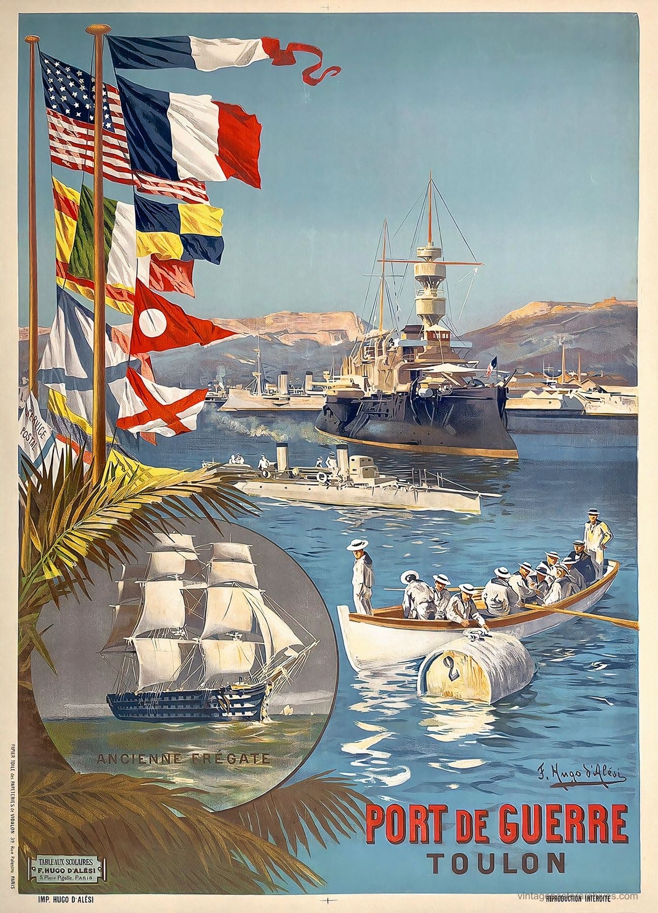 Hugo d'Alesi Port de Guerre Toulon 1901 | French Naval Poster