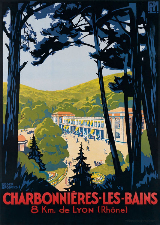 Broders PLM Charbonnières-les-Bains 1927 | Art Deco Spa Poster