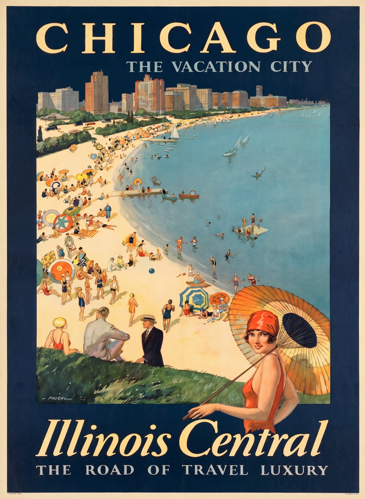 Chicago Vacation City 1925 | Paul Proehl Railway Poster