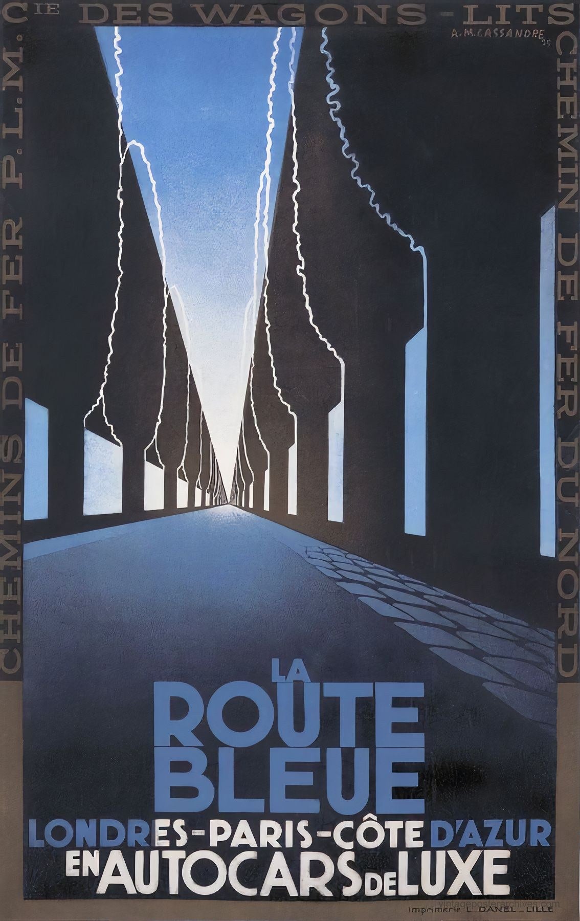 Cassandre La Route Bleue 1929 | Railway Travel Poster