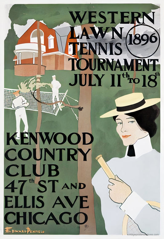 Western Lawn Tennis 1896 | Edward Penfield Sport Poster