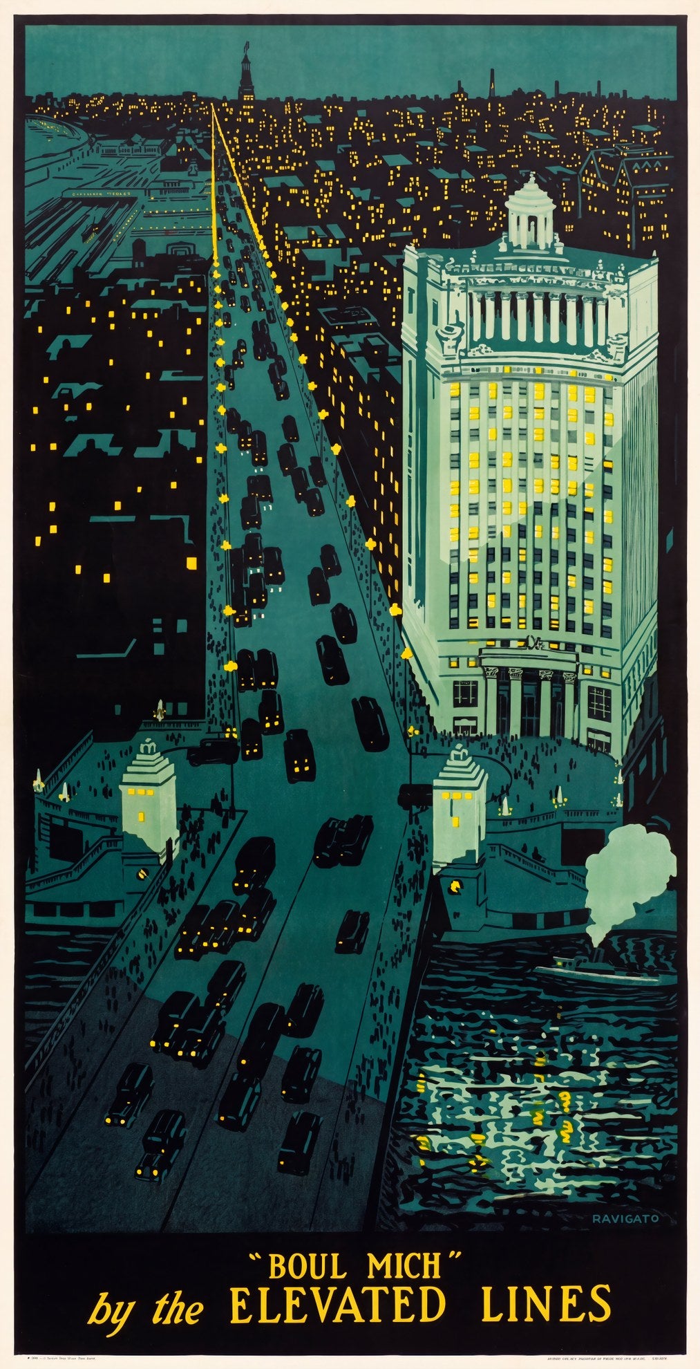 Chicago Elevated Lines 1924 | Rocco Navigato Railway Poster