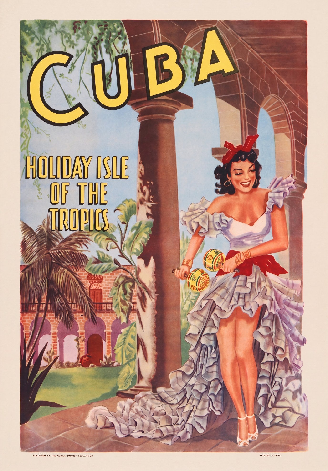 Cuba Holiday Isle 1949 | Cuban Tourist Commission Travel Poster