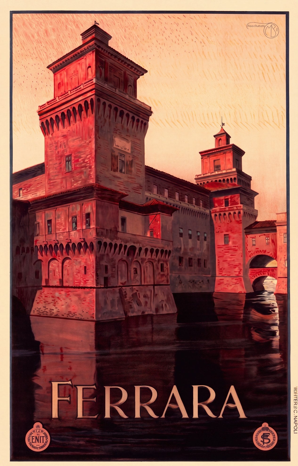 Ferrara Italy 1928 | Mario Borgoni ENIT Travel Poster